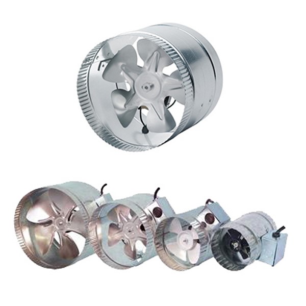 Picture of GROWLUSH INLINE EXHAUST FAN 6" 150MM 25W VENT 6 INCH METAL BLADE DUCT INCH EXTRACTOR