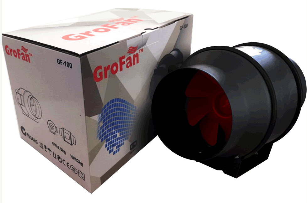 Picture of GROFAN INLINE MIXED FLOW 4" 100MM VENTILATION EXHAUST FAN VENT DUCT EXTRACTOR LOW NOISE